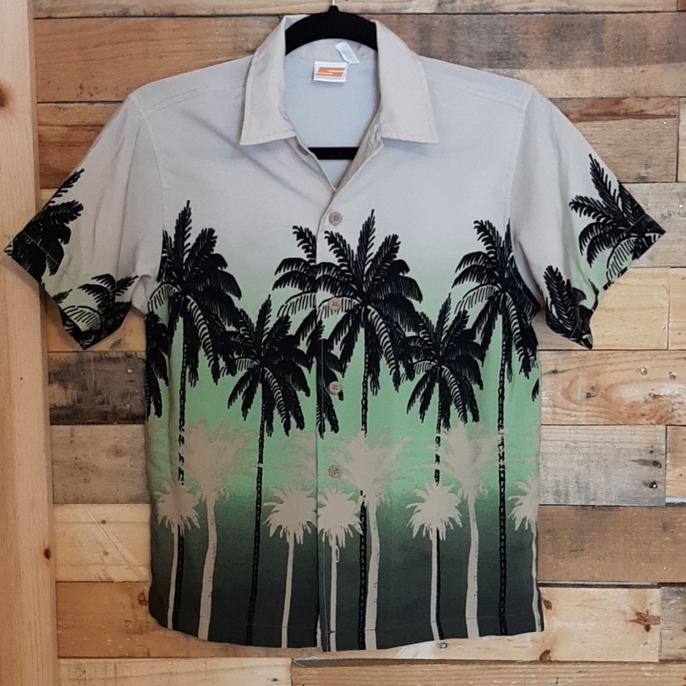 Sideout boys button down Hawaiian shirt Size 8